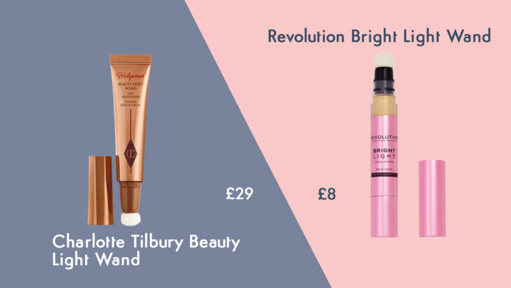 Charlotte Tilbury Beauty Light Wand cheap makeup dupe Revolution