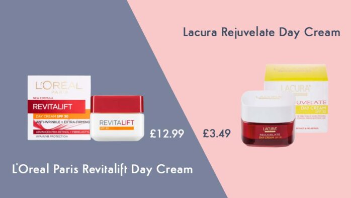 Loreal Paris Revitalift cheap alternative from Aldi Lacura