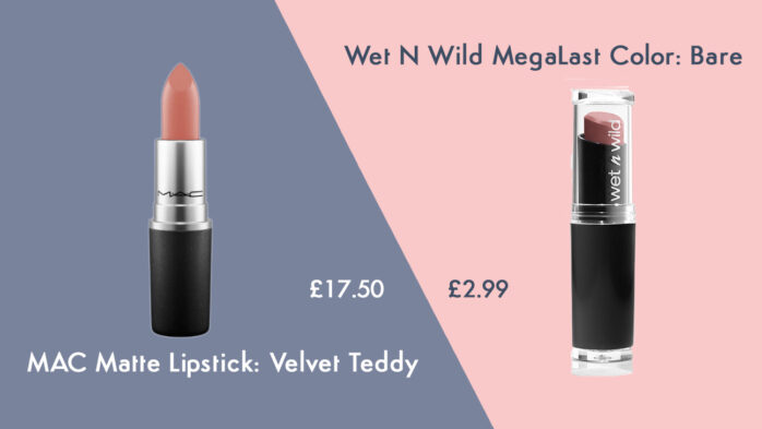 MAC Velvet Teddy lipstick cheap alternative from Wet N Wild