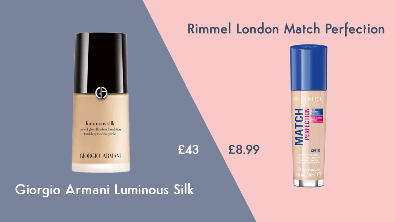 Makeup dupe for Giorgio Armani foundation cheap alternative from Rimmel
