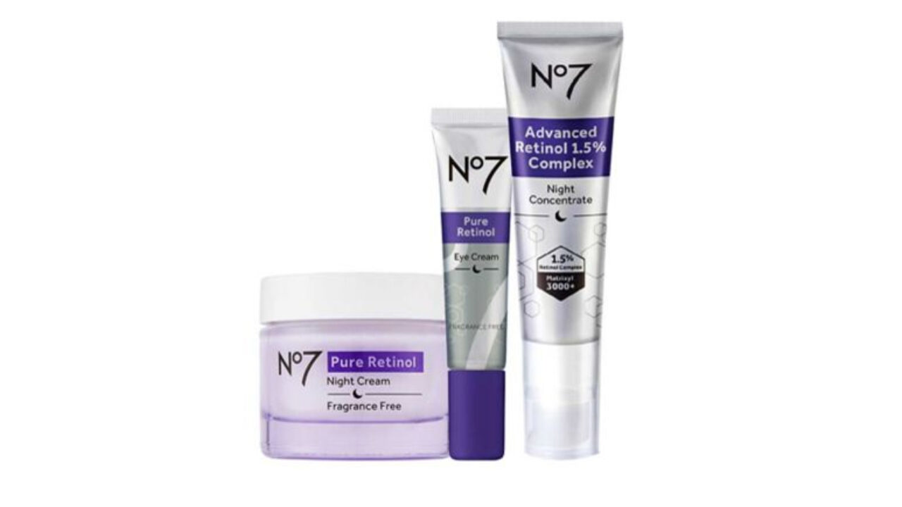 No7 Pure Retinol anti-ageing skincare range Boots