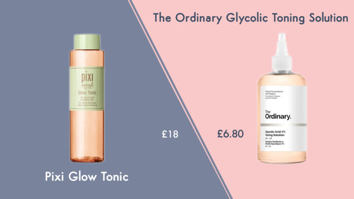 Skincare alternative for Pixi Glow Tonic cheap alternative from The Ordinary Glycolic Acid