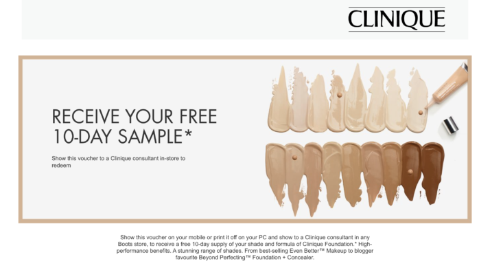 Free Clinique Foundation Samples UK