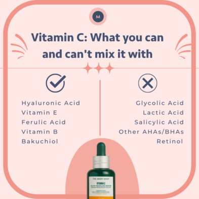 Can Vitamin C be used with glycolic acid, retinol or hyaluronic acid?