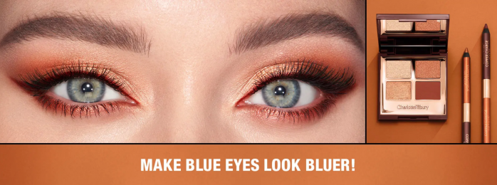 Charlotte Tilbury copper eyeshadow palette for blue eyes