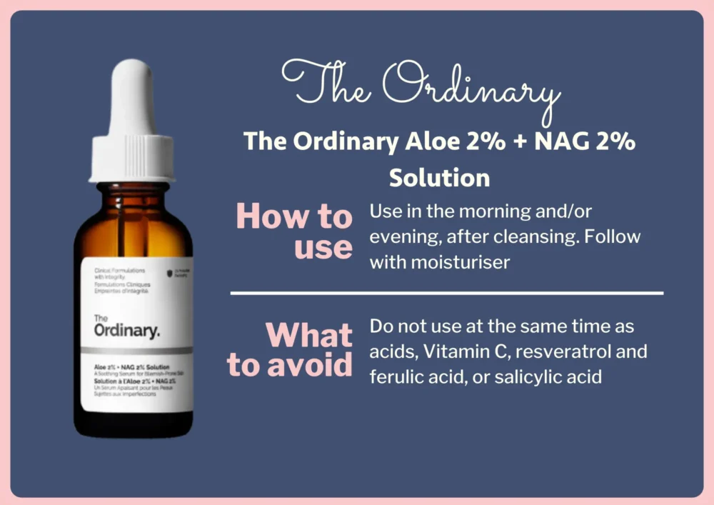 The Ordinary Aloe and NGA Solution for acne and spots